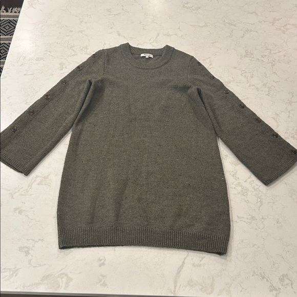 Madewell | Donegal Button Sleeve Wool Blend Sweater Dress Size Large - Picture 15 of 16